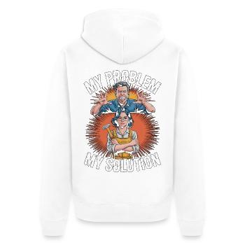 Cabinet Maker My Problem My Pictogram Mom Dad - Unisex Premium Organic Zip Hoodie - white - Back - Thijin (182cm)