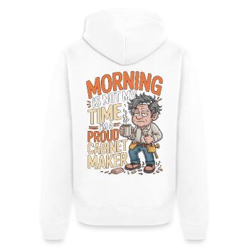 Le matin du menuisier n’est pas mon moment - Veste à capuche bio Premium Unisexe - blanc - Dos - Thijin (182cm)