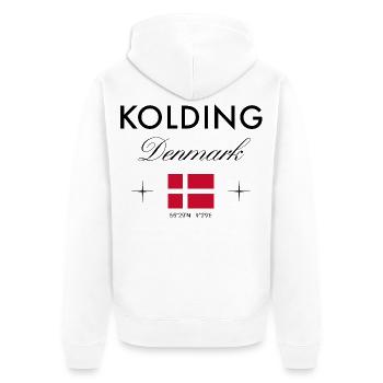 Kolding, Danemark, coordonnées, voyage, souvenir - Veste à capuche bio Premium Unisexe - blanc - Dos - Thijin (182cm)