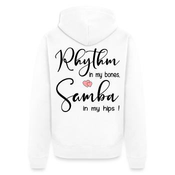 Samba Rhythm Dancing - Unisex Premium Organic Zip Hoodie - white - Back - Thijin (182cm)