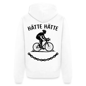 Hätte Hätte Fahrradkette lustige Fahrrad Sprüche - Unisex Premium Bio Zip Hoodie - Weiß - Hinten - Thijin (182cm)