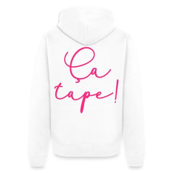It's Hitting - What Heat - Unisex Premium Organic Zip Hoodie - white - Back - Thijin (182cm)