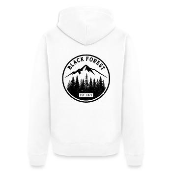 Black Forest Badge | Black Forest Vintage - Unisex Premium Organic Zip Hoodie - white - Back - Thijin (182cm)