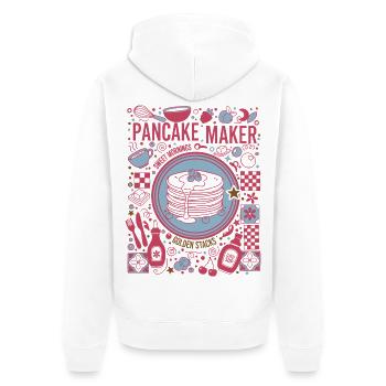 Breakfast Pancake Maker Mornings Golden Stacks - Unisex Premium Organic Zip Hoodie - white - Back - Thijin (182cm)