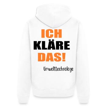 Umwelttechnologe Abwasser - Unisex Premium Bio Zip Hoodie - Weiß - Hinten - Thijin (182cm)