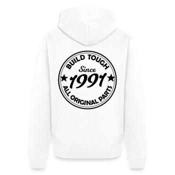 Star Circle Silhouette 1991 - Unisex Premium Organic Zip Hoodie - white - Back - Thijin (182cm)