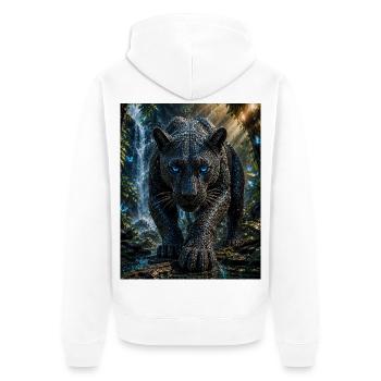 Panthère mosaïque des chutes - Veste à capuche bio Premium Unisexe - blanc - Dos - Thijin (182cm)
