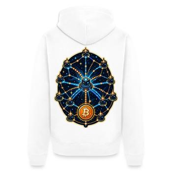 Réseau de cartes stellaires de nœuds de routage - Veste à capuche bio Premium Unisexe - blanc - Dos - Thijin (182cm)