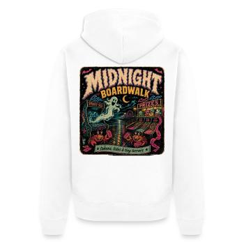 T-shirt rétro Halloween Gamer de Midnight Boardwalk - Veste à capuche bio Premium Unisexe - blanc - Dos - Thijin (182cm)