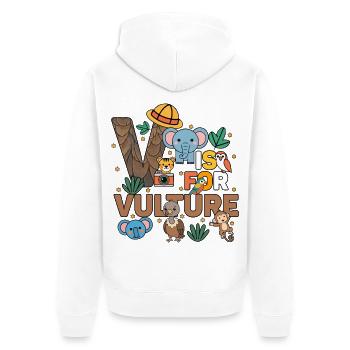 V Is For Vulture Zoo Party Jungle Zoo Birthday - Unisex Premium Organic Zip Hoodie - white - Back - Thijin (182cm)