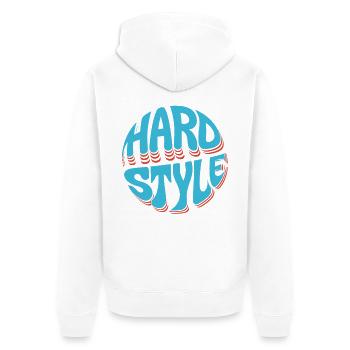 Hard Style Neon Burst - Unisex Premium Organic Zip Hoodie - white - Back - Thijin (182cm)