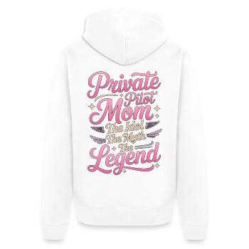 Maman pilote privé L’idole L’hôtesse de l’air - Veste à capuche bio Premium Unisexe - blanc - Dos - Thijin (182cm)