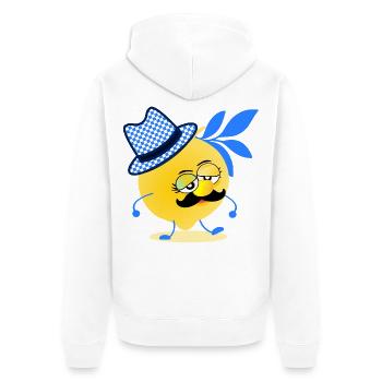 Moustache citron de Bavière - Veste à capuche bio Premium Unisexe - blanc - Dos - Thijin (182cm)