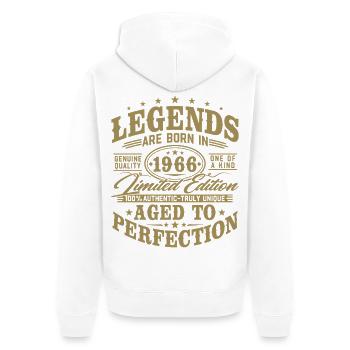 1966 Jahrgang Vintage Geburtstag Geschenk Retro - Unisex Premium Bio Zip Hoodie - Weiß - Hinten - Thijin (182cm)