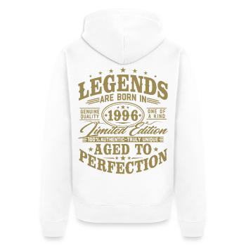 Cadeau d’anniversaire vintage vintage rétro 1996 - Veste à capuche bio Premium Unisexe - blanc - Dos - Thijin (182cm)