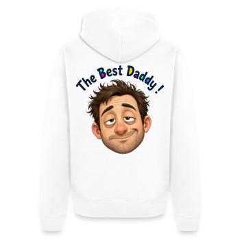 Der Beste Daddy Cartoon-Porträt - Unisex Premium Bio Zip Hoodie - Weiß - Hinten - Thijin (182cm)