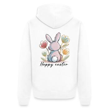 Happy Easter Bunny - Unisex Premium Bio Zip Hoodie - Weiß - Hinten - Thijin (182cm)