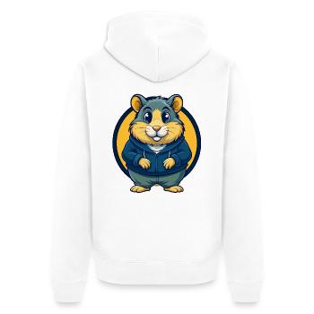 Mascotte de Hamster Kawaii Logo clipart Logo - Veste à capuche bio Premium Unisexe - blanc - Dos - Thijin (182cm)
