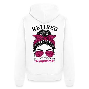 Retired Not My Problem Anymore - Unisex Premium Bio Zip Hoodie - Weiß - Hinten - Thijin (182cm)