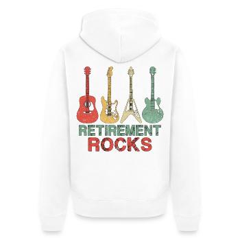 Retirement Rocks - Unisex Premium Bio Zip Hoodie - Weiß - Hinten - Thijin (182cm)
