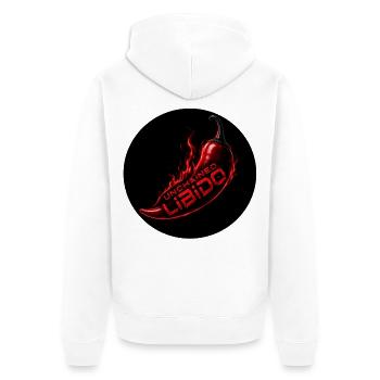 Entfesselte Libido Chili - Unisex Premium Bio Zip Hoodie - Weiß - Hinten - Thijin (182cm)