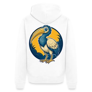Mascotte Ibis Kawaii Personnage de dessin animé Logo clipart - Veste à capuche bio Premium Unisexe - blanc - Dos - Thijin (182cm)