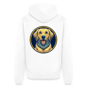 Logo clipart de dessin animé de Kawaii pour chien Labrador Retriever - Veste à capuche bio Premium Unisexe - blanc - Dos - Thijin (182cm)