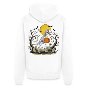 T Rex d’Halloween - Veste à capuche bio Premium Unisexe - blanc - Dos - Thijin (182cm)