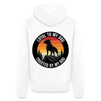 Loyal To My Dog Trusted By My Dog Pitbull - Unisex Premium Bio Zip Hoodie - Weiß - Hinten - Thijin (182cm)