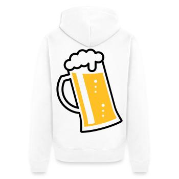 Masdkrug (R /\/ 2C)  - Unisex Premium Bio Zip Hoodie - Weiß - Hinten - Thijin (182cm)