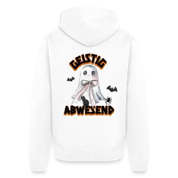 Geistig Abwesend | Lustiges Halloween shirt - Unisex Premium Bio Zip Hoodie - Weiß - Hinten - Thijin (182cm)