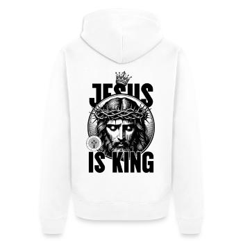 Jésus est Roi Couronne d’Épines - Veste à capuche bio Premium Unisexe - blanc - Dos - Thijin (182cm)