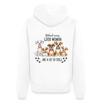 Dalmatiner-, Beagle-, Boxer-, JRT- und Chihuahua-Design - Unisex Premium Bio Zip Hoodie - Weiß - Hinten - Thijin (182cm)