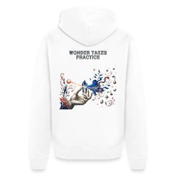 Cosmic Crystal and Curiosity - Unisex Premium Organic Zip Hoodie - white - Back - Thijin (182cm)