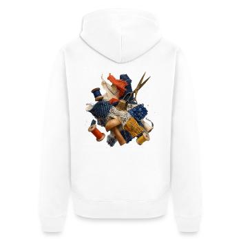 Kunst der sichtbaren Reparatur - Unisex Premium Bio Zip Hoodie - Weiß - Hinten - Thijin (182cm)
