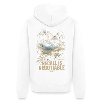 Falknerei Falkner Recall Is Negotiable - Unisex Premium Bio Zip Hoodie - Weiß - Hinten - Thijin (182cm)