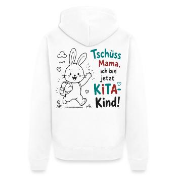 KiTa Abschied Bunny - Unisex Premium Bio Zip Hoodie - Weiß - Hinten - Thijin (182cm)