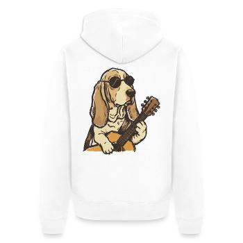 Hippy Beagle Guitar Dog - Veste à capuche bio Premium Unisexe - blanc - Dos - Thijin (182cm)