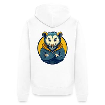 Mascotte d’opossum Kawaii Logo clipart Logo - Veste à capuche bio Premium Unisexe - blanc - Dos - Thijin (182cm)