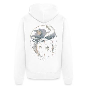 Charbon roulant - Veste à capuche bio Premium Unisexe - blanc - Dos - Thijin (182cm)