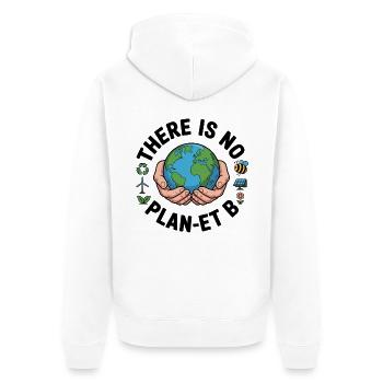 Es gibt kein Plan-et B - Unisex Premium Bio Zip Hoodie - Weiß - Hinten - Thijin (182cm)