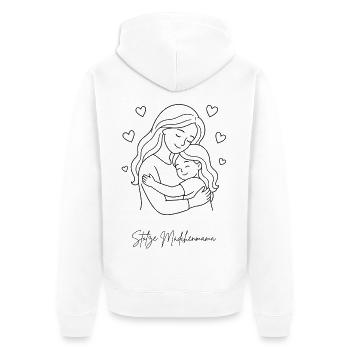 Stolze Mädchenmama Geschenk - Unisex Premium Bio Zip Hoodie - Weiß - Hinten - Thijin (182cm)