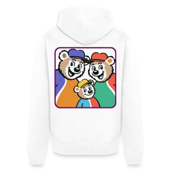 Famille d’ours aux couleurs vives - Veste à capuche bio Premium Unisexe - blanc - Dos - Thijin (182cm)