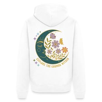 Spiritualité : Explorer le cosmos dans la méditation - Veste à capuche bio Premium Unisexe - blanc - Dos - Thijin (182cm)