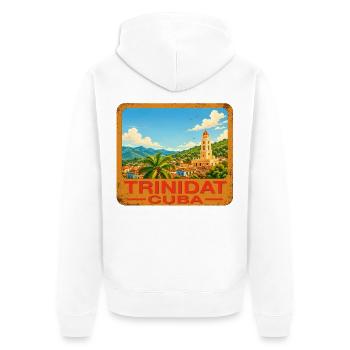 Trinité, Cuba - Veste à capuche bio Premium Unisexe - blanc - Dos - Thijin (182cm)