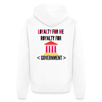 Aussage, politisches Zitat, - Unisex Premium Bio Zip Hoodie - Weiß - Hinten - Thijin (182cm)