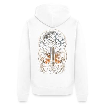Tempête d’échappement de charbon roulante - Veste à capuche bio Premium Unisexe - blanc - Dos - Thijin (182cm)