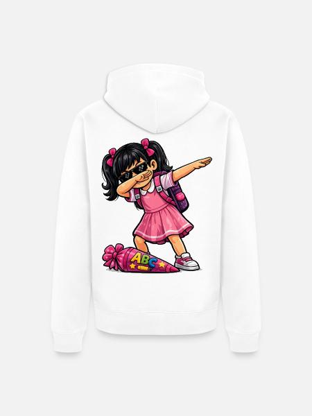 Dabbing ABC-Schützin schwarze Haare - Unisex Premium Bio Zip Hoodie - Weiß