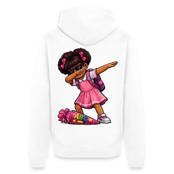 Dabbing ABC shooter Afro - Unisex Premium Organic Zip Hoodie - white - Back - Thijin (182cm)