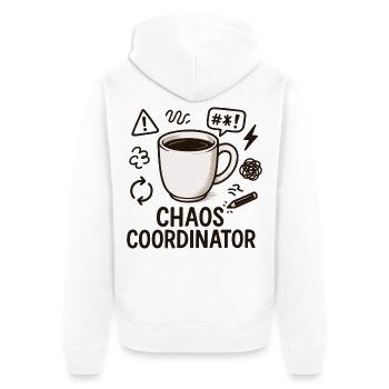 Chaos Coordinator Coffee: Gift for Best Mom - Unisex Premium Organic Zip Hoodie - white - Back - Thijin (182cm)